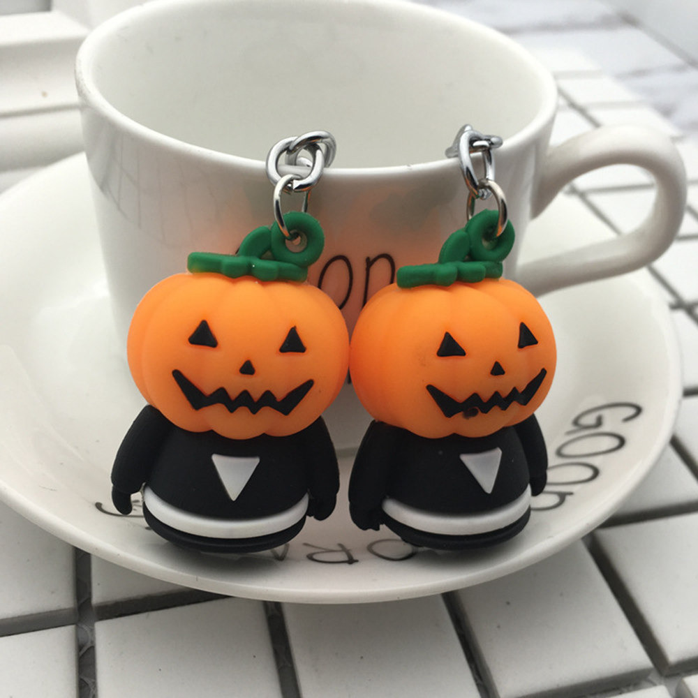 Pumpkin Ghost Silicone Keychain New Halloween Creative Gift - Multi