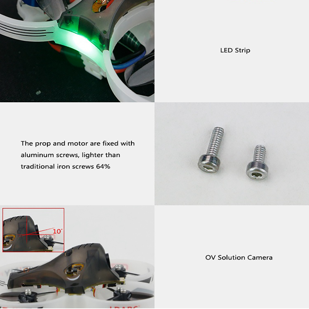 LDARC/Kingkong GT7 Tiny 2S 75mm FPV Racing Drone 150 Degree Camera AC900 Receiver - PNP