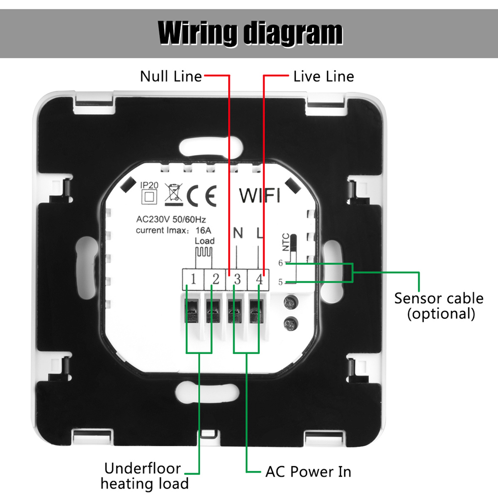 LCD Temperature Controller for Gas Boiler (Works with Amazon Alexa Google Assistant) - White