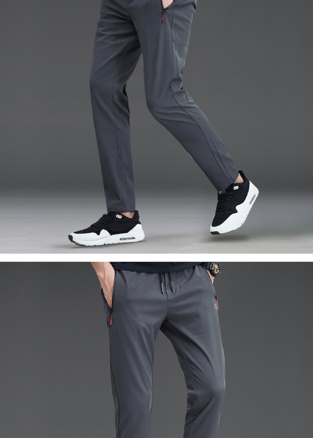 Men's Stretch Casual Sports Pants Gray