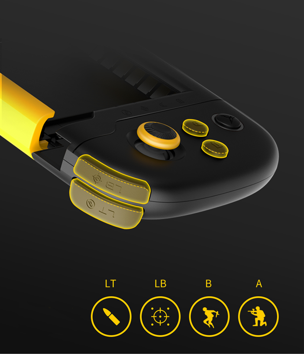 Flydigi WASP Physical Connection CapAir Mapping One-hand Game Controller for iphone X Support Pubg Mobile Legends -Black