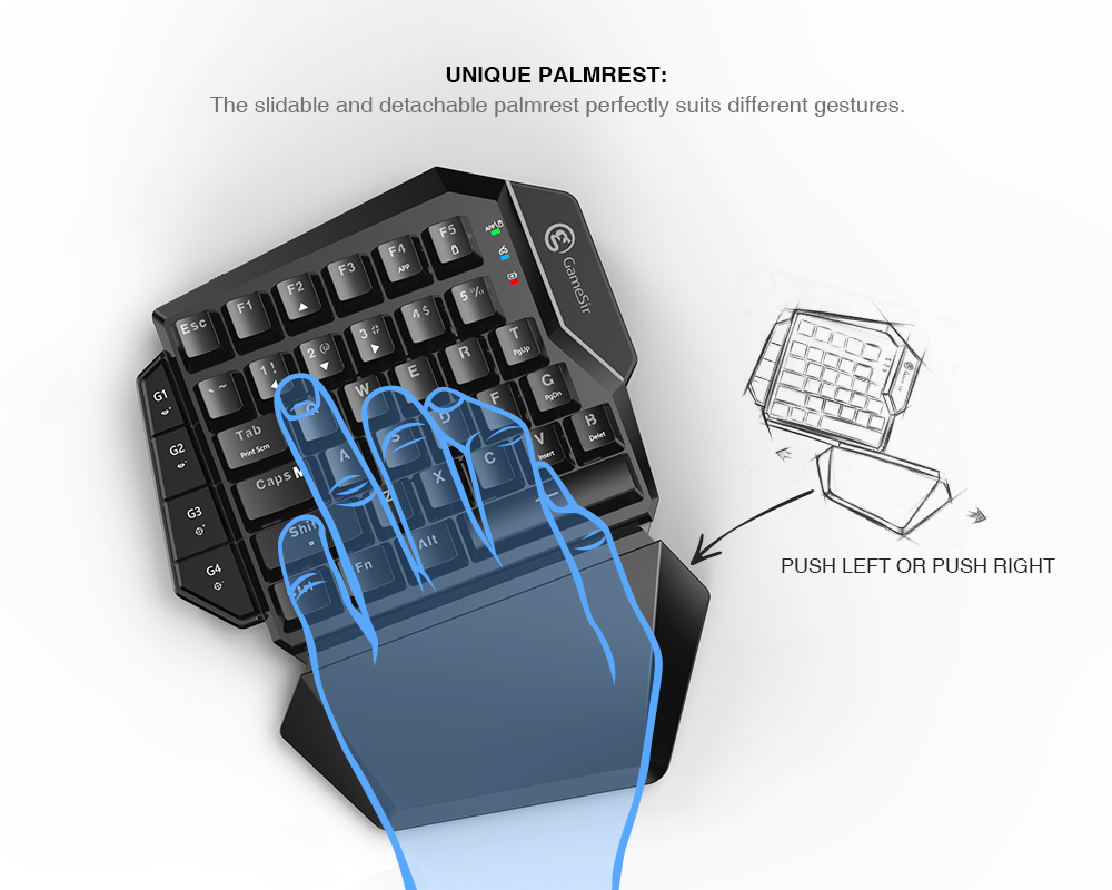 GameSir VX E-sports AimSwitch Wireless Game 2.4G Keyboard Mouse Combo For PS4/NS/Xbox/PC/Android Phone - Black