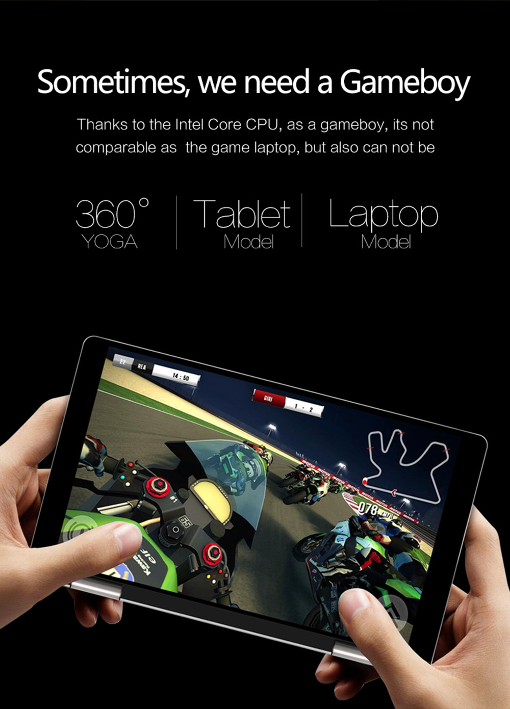 One Netbook One Mix 2 Yoga Pocket Laptop Intel Core m3-7Y30 Quad Core Touch ID (Silver) + Original Stylus Pen (Silver)