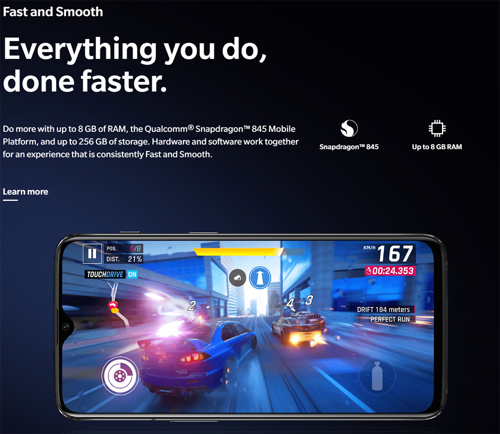 [Official Global ROM]Oneplus 6T 6.41 Inch 4G LTE Smartphone Snapdragon 845 8GB 256GB 16.0MP+20.0MP Dual Rear Cameras Android 9.0 In-Display Fingerprint NFC Fast Charge - Midnight Black