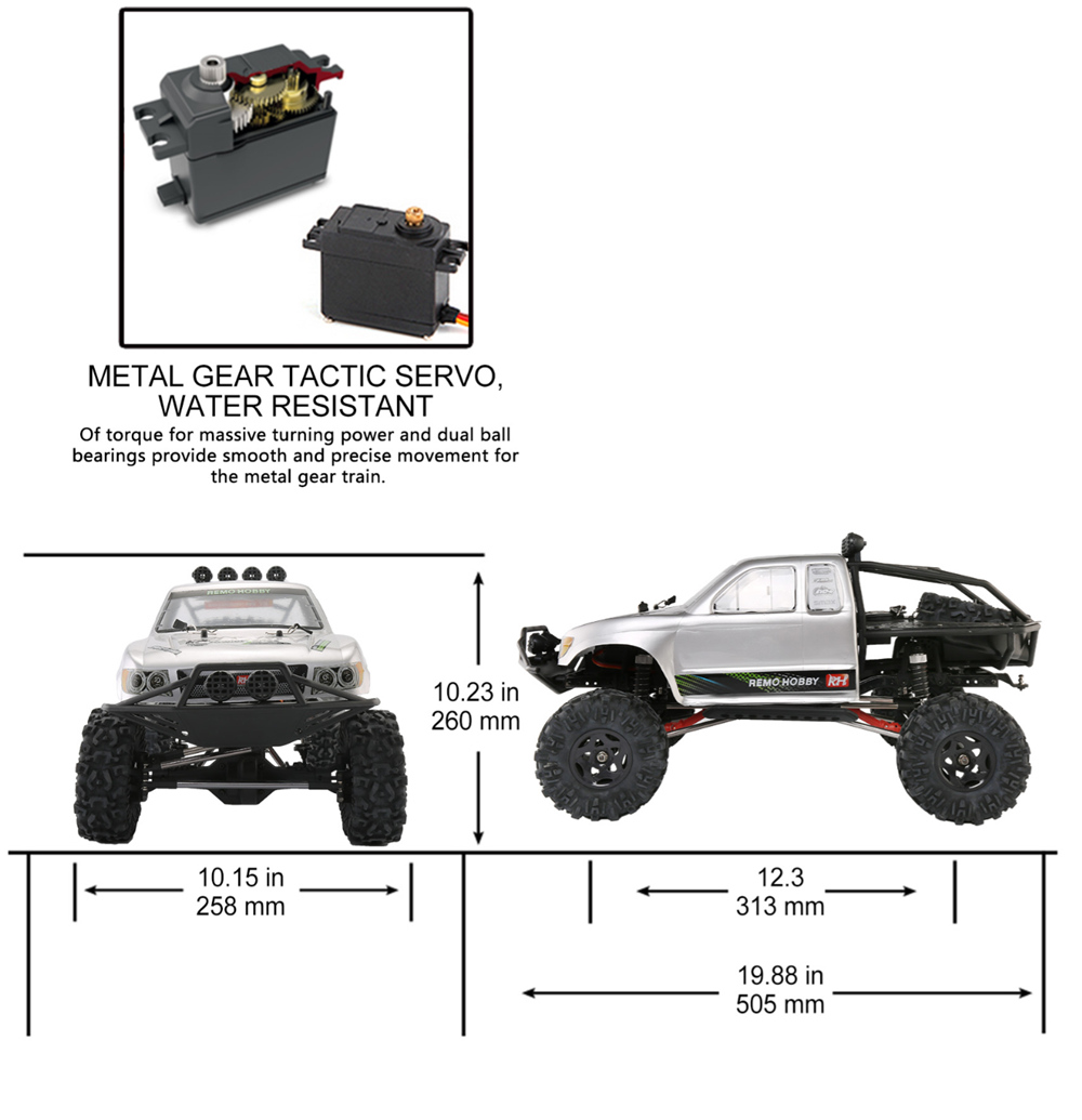 Remo Hobby 1093-ST 2.4G 1:10 4WD Brushed Off-road RC Car Rock Crawler RTF - Black