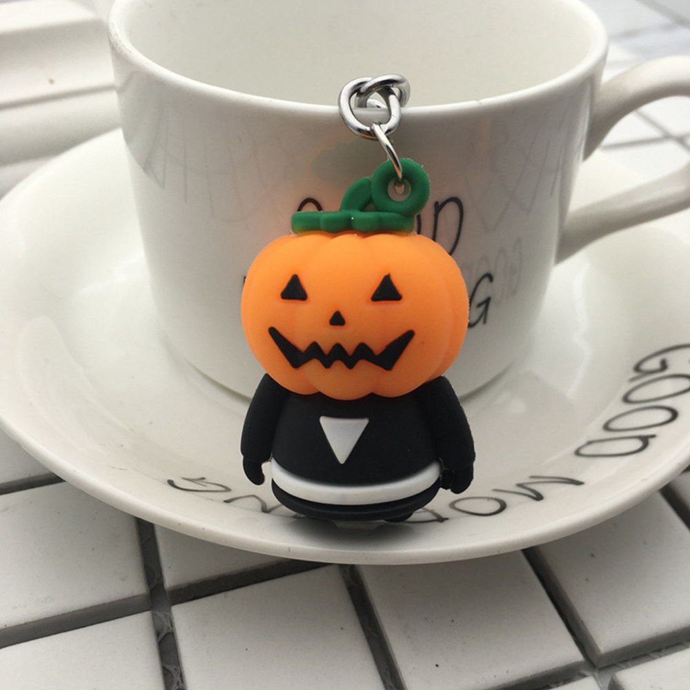 Pumpkin Ghost Silicone Keychain New Halloween Creative Gift - Multi