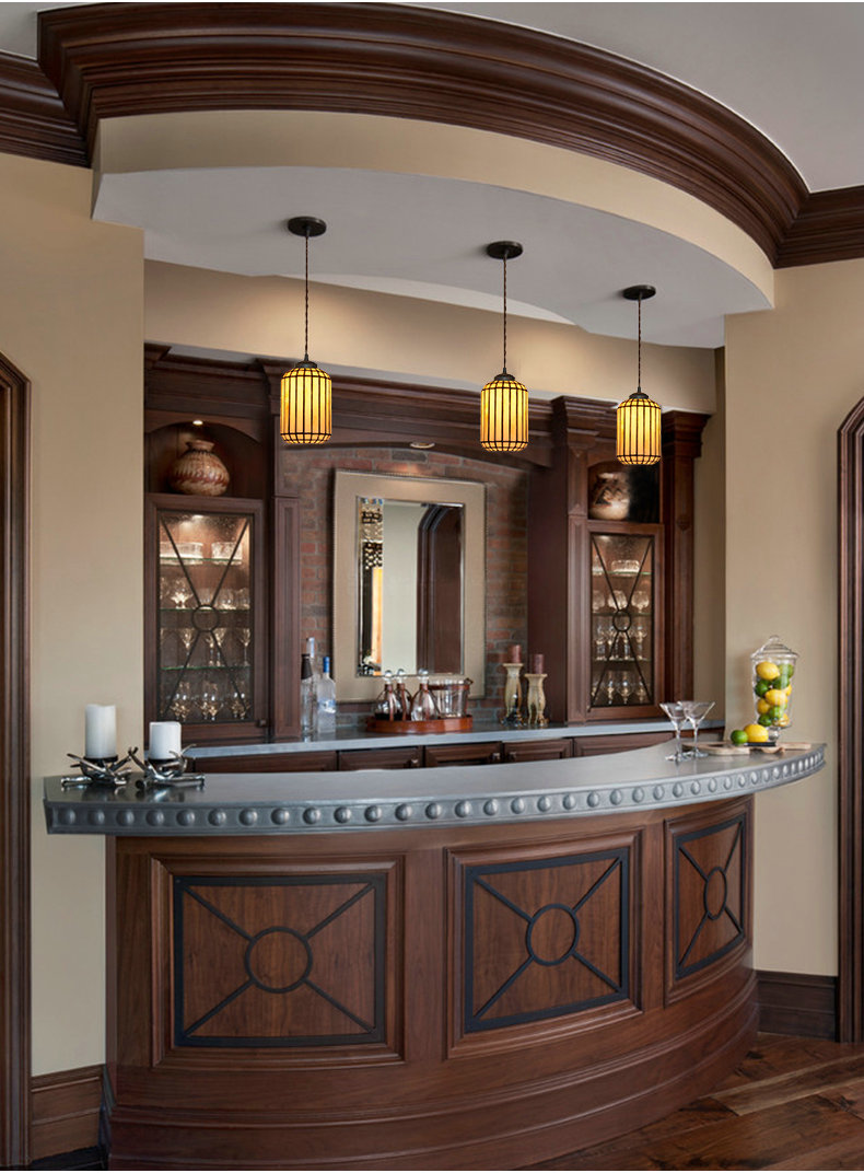 FUMAT Tiffany Style Stained Glass Handcrafted Pendant Light - Red Plum Design with 3 Lights