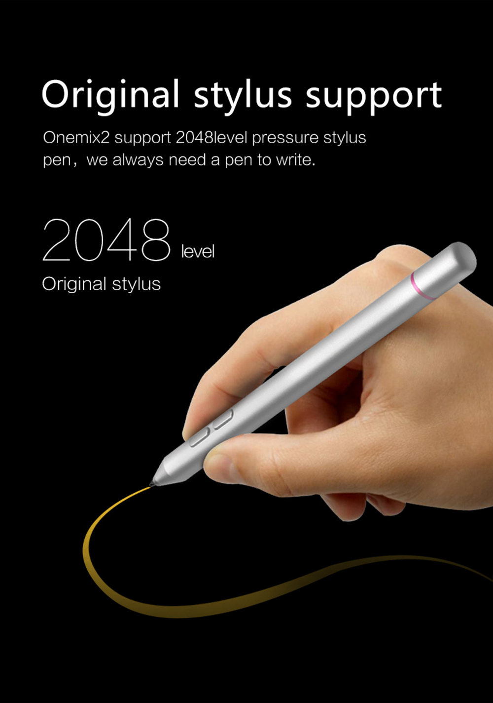 One Netbook One Mix 2 Yoga Pocket Laptop Intel Core m3-7Y30 Quad Core Touch ID 7" IPS Screen 1920*1200 Windows 10 8GB DDR3 256GB PCI-E SSD - Silver