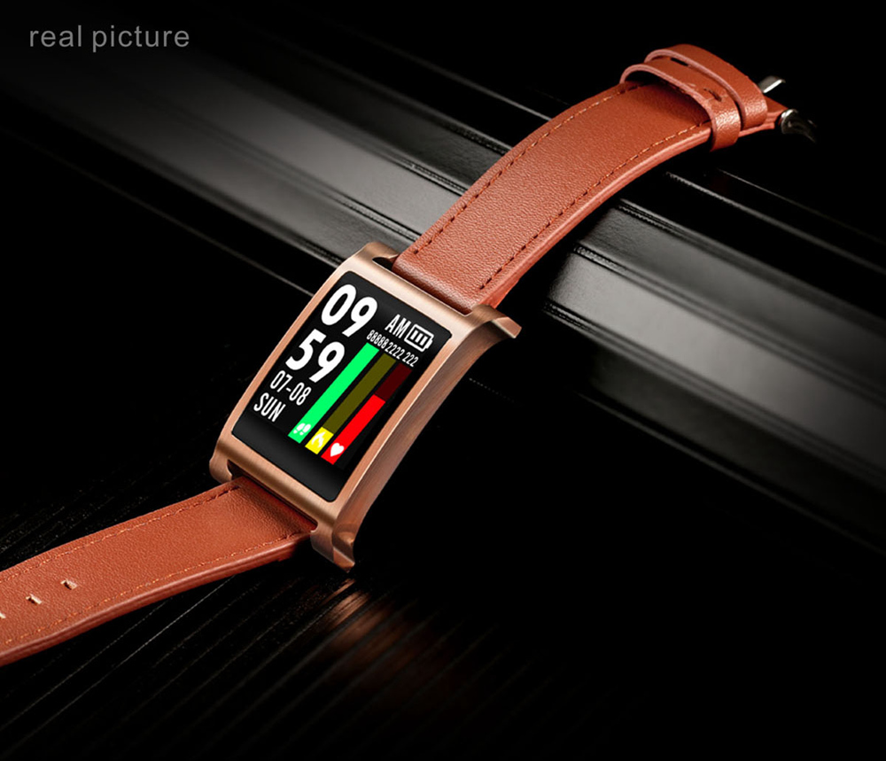 K6 Sports Smart Watch 1.3 Inch IPS Screen Heart Rate / Blood Pressure Monitor IP68 Waterproof - Black Case + Steel Strap