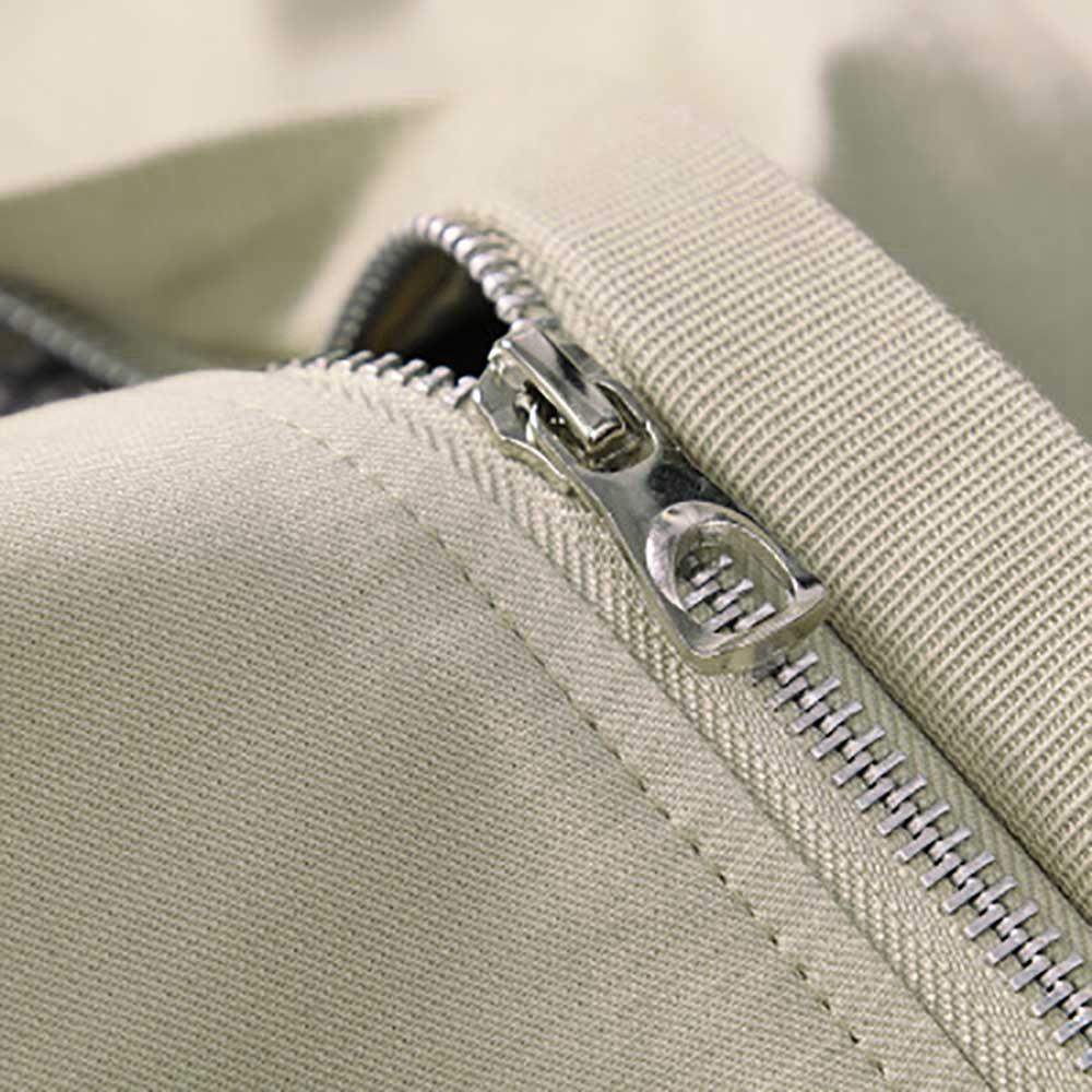 Men's Autumn & Winter Business Casual Stand Collar Coat Slim Fit Jacket With Zipper Size M - Beige