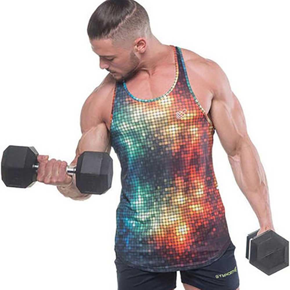 Men Sports Fitness Breathable Slim Vest Size M - Lattice