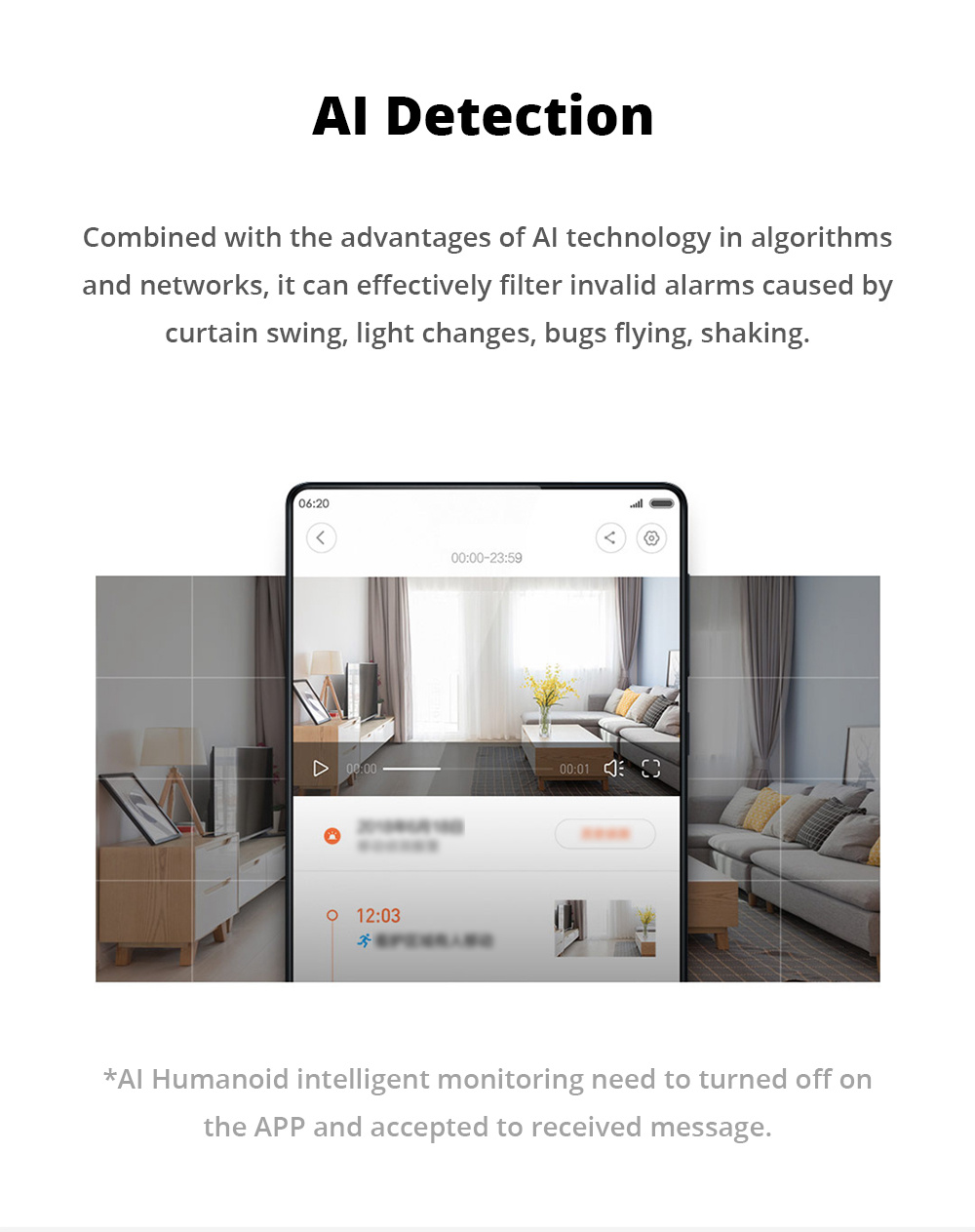Xiaomi Mijia 1080P FHD Smart IP Camera Dual-band Intercom FOV 130 Degree AI Detection Cloud Storage - White