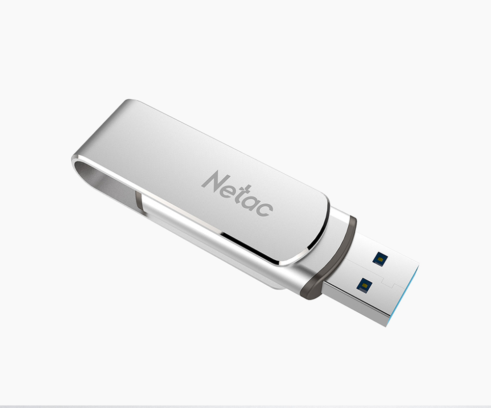 Netac U388 Rotary Metal 128GB USB Flash Drive USB3.0 Interface - Silver