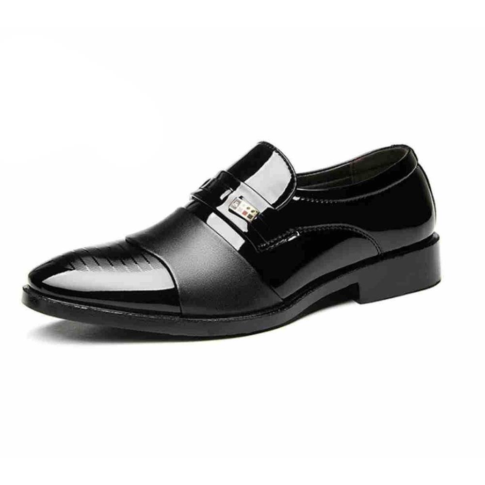XA007 Men Fashion Business Formal PU Leather Dress Shoes EU38 - Black
