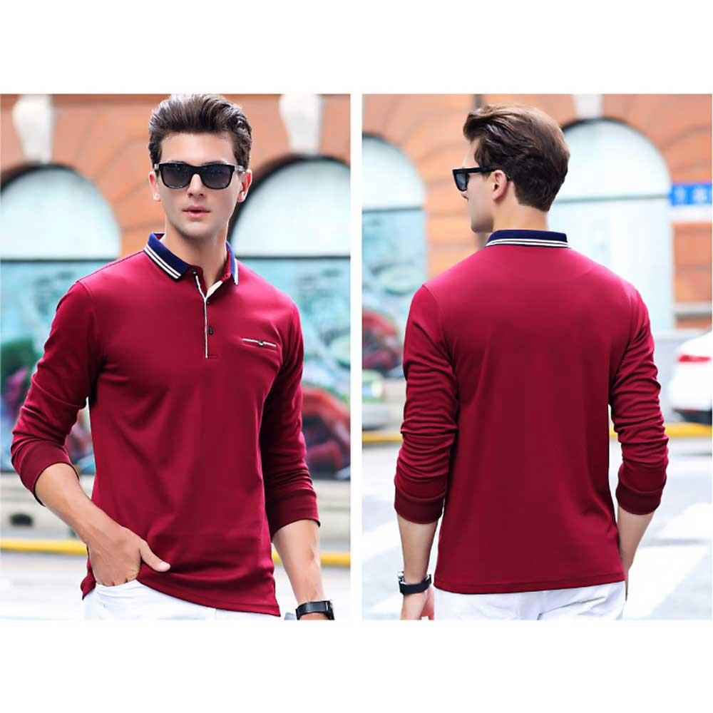 Casual Long-Sleeve Shirt by El General Burgundy 44509 main image 0