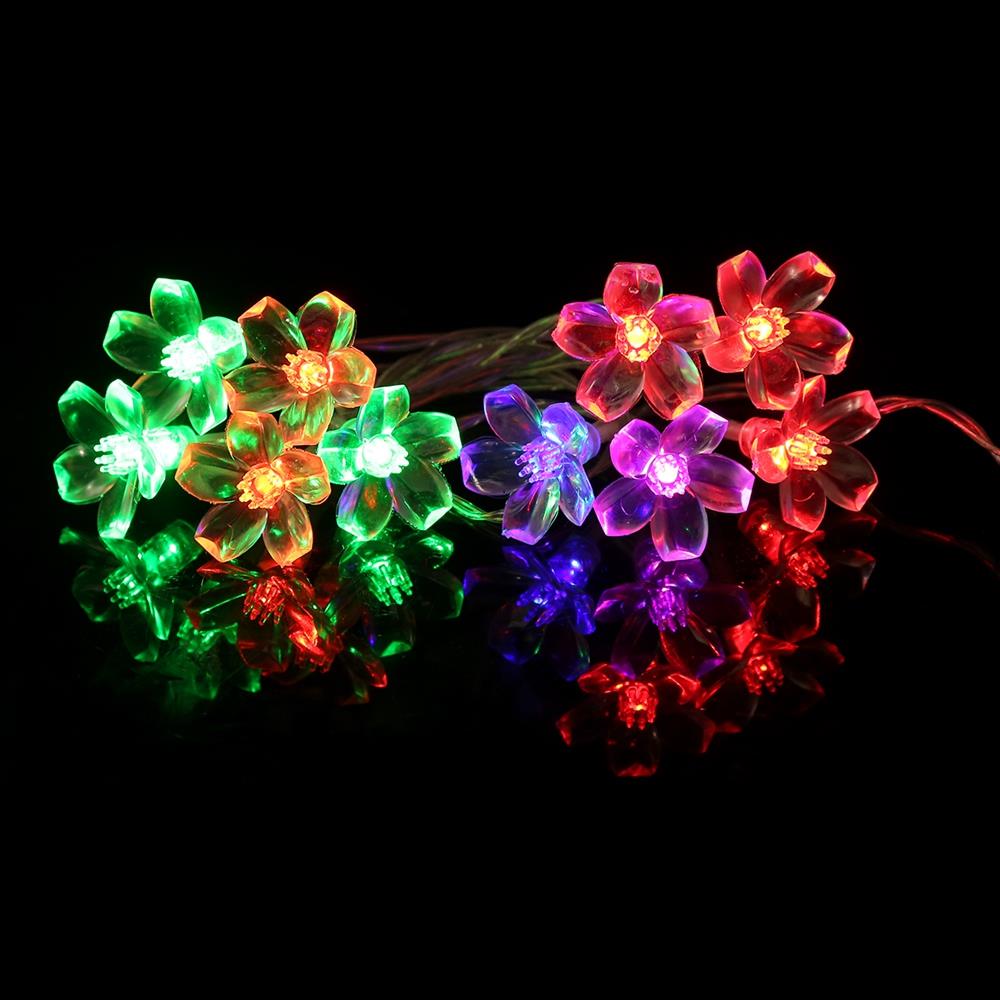 10PCS Plum Blossoms LED Bulbs String Floral Lights for Party Garden Decoration (1.2 Meter) - Multi-color