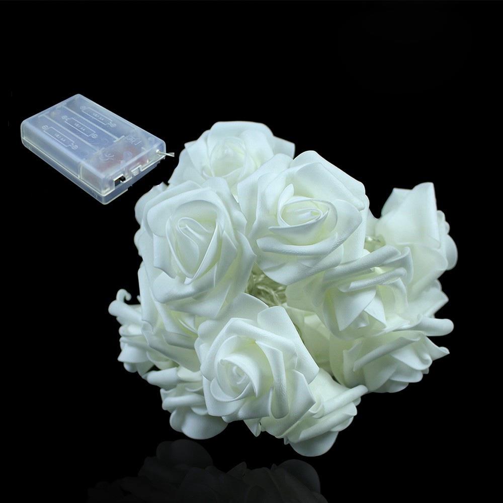 20PCS Rose LED String Lights for Christmas New Year (2.2 Meters) - Warm White