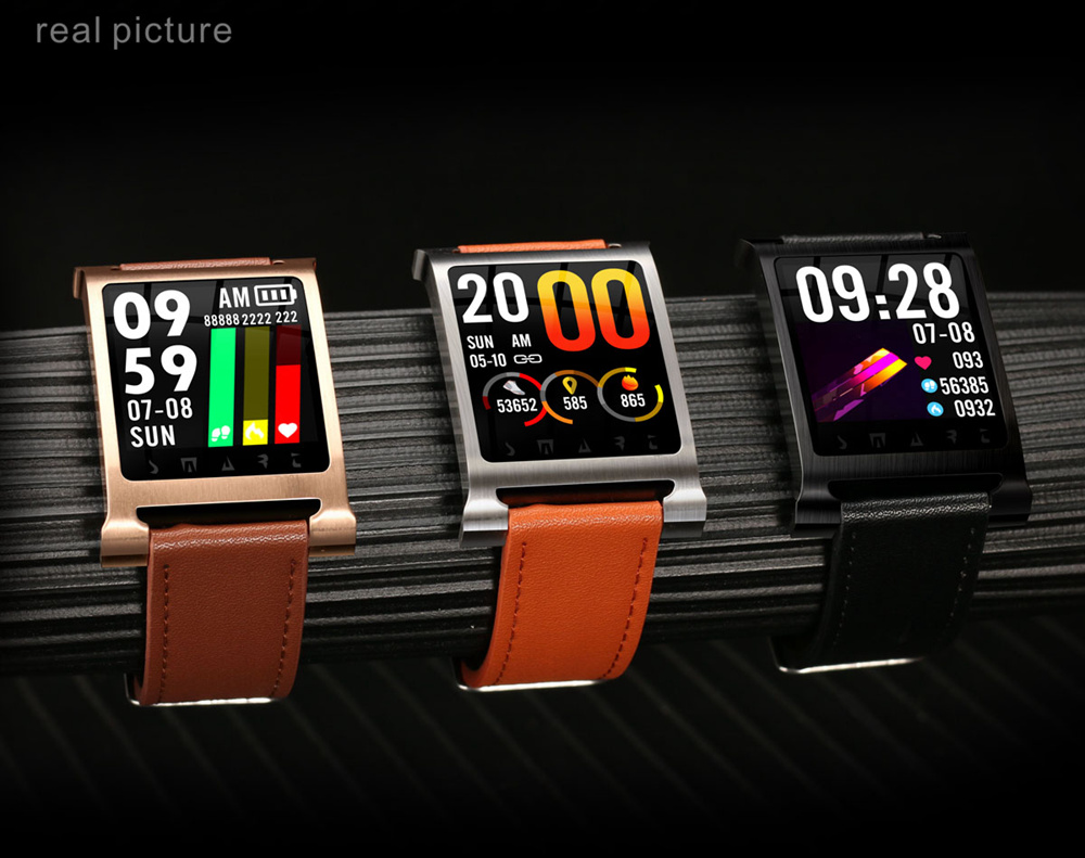 K6 Sports Smart Watch 1.3 Inch IPS Screen Heart Rate / Blood Pressure Monitor IP68 Waterproof - Black Case + Steel Strap