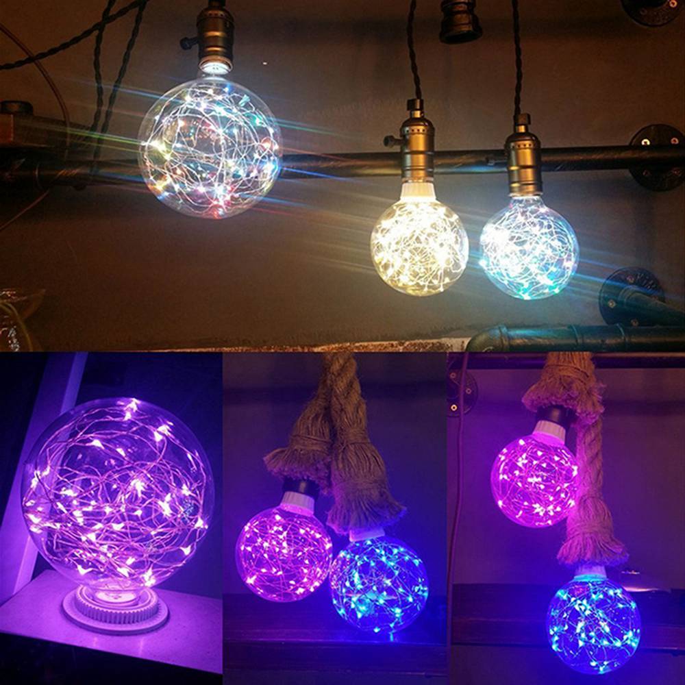 Edison G95 Gypsophila E26 Decorative Bulb Led Copper Wire Bulbs Christmas Decoration Lights -RGB