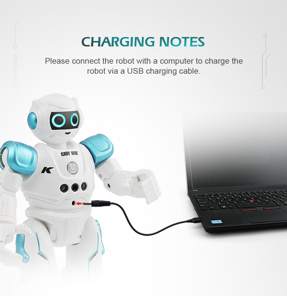 JJRC R11 Cady Wike Programmable Dancing RC Robot Gesture Sensor Obstacle Avoidance Kids Toys - Blue