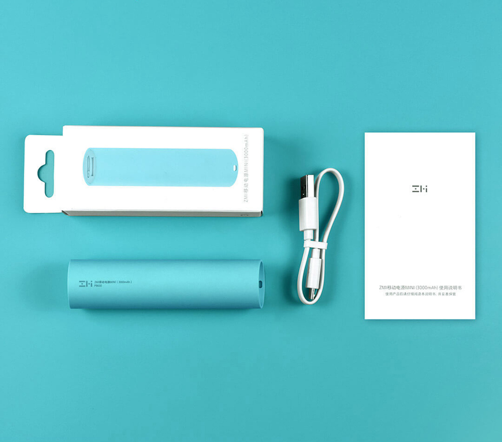 Original Xiaomi ZMI 3000mAh Mini Mobile Power Bank  - Blue