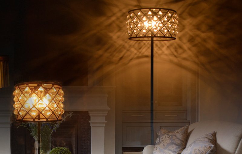 Fumat American Crystal Glass Table Lamp - Retro Wrought Iron Glass Ball Design