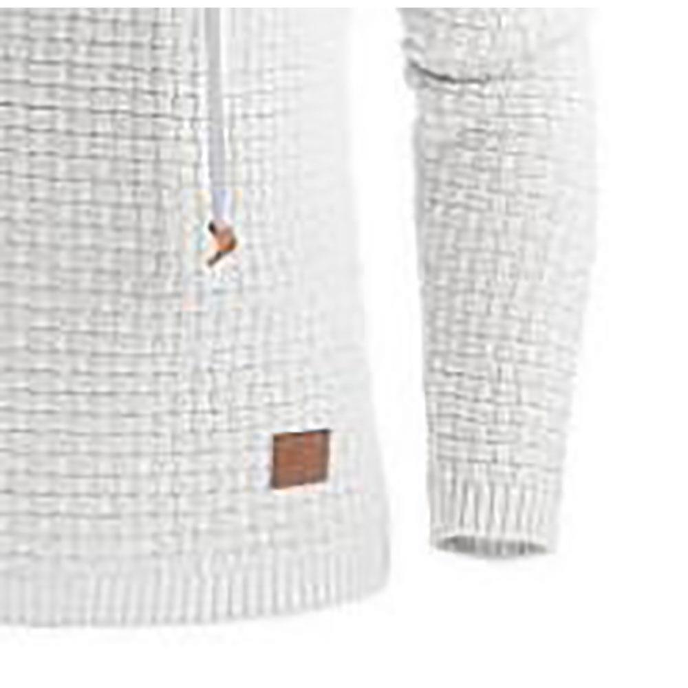 Men's Basic Winter Warm Long Sleeve Grid Hoodie (Sweatshirt Outwear Sweater Size L) - White