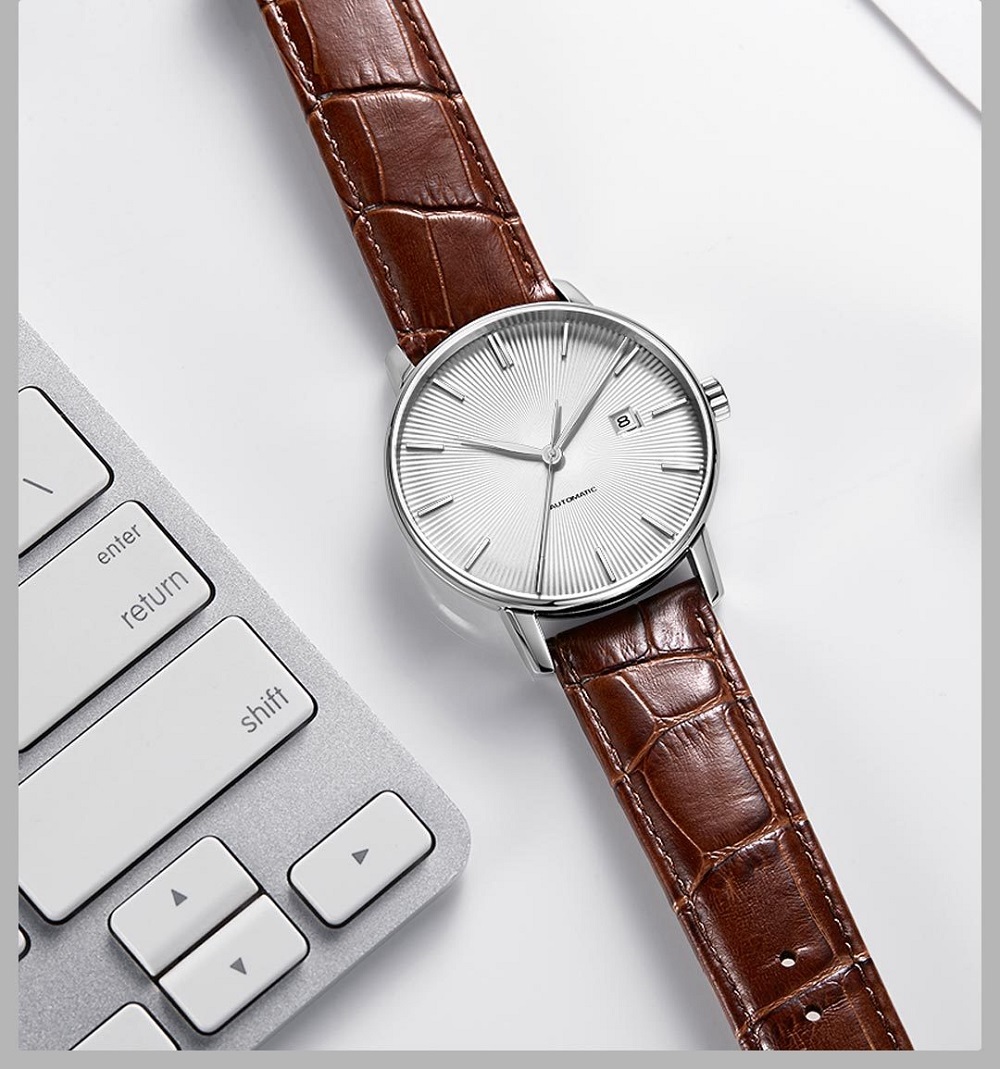 Xiaomi TwentySeventeen Men's Light Mechanical Watch 5ATM With Sapphire Surface And Leather Strap - Black