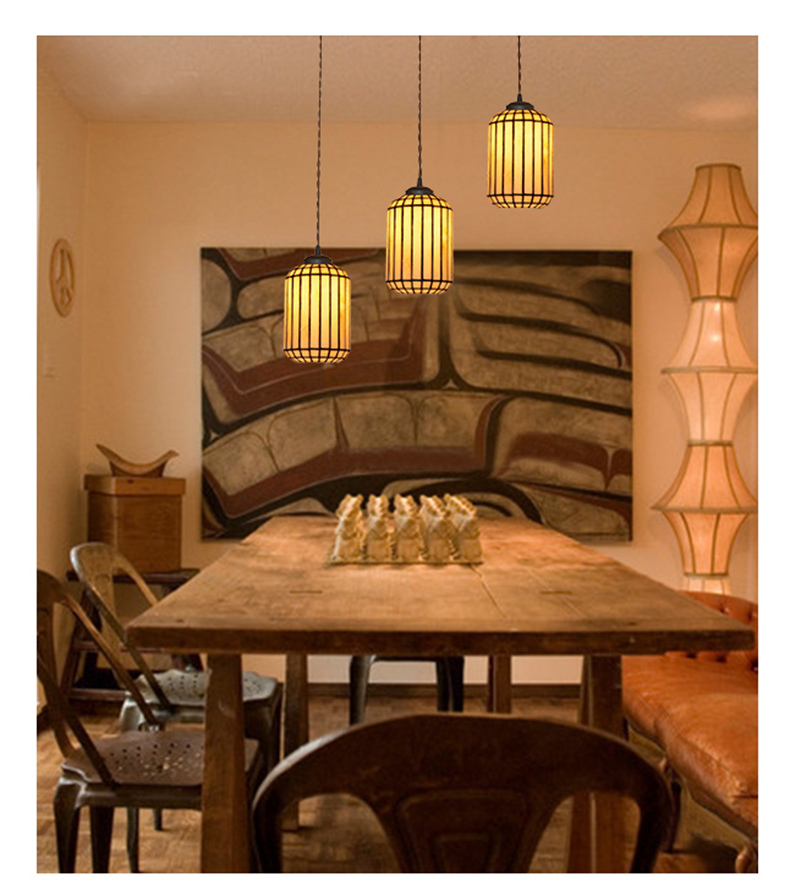 FUMAT Tiffany Style Stained Glass Handcrafted Pendant Light - Red Plum Design with 3 Lights