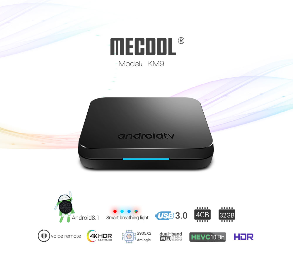 MECOOL KM9 Amlogic S905X2 Android 8.1 4GB/32GB TV Box with Voice Remote Dual Band WiFi Bluetooth
