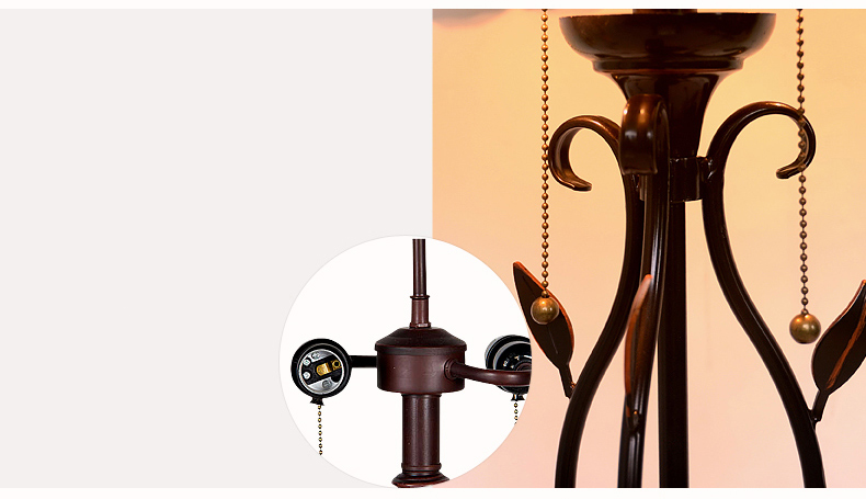 FUMAT Tiffany Style Stained Glass Handcrafted Table Lamp - Creative Red Maple Leaf Desgin