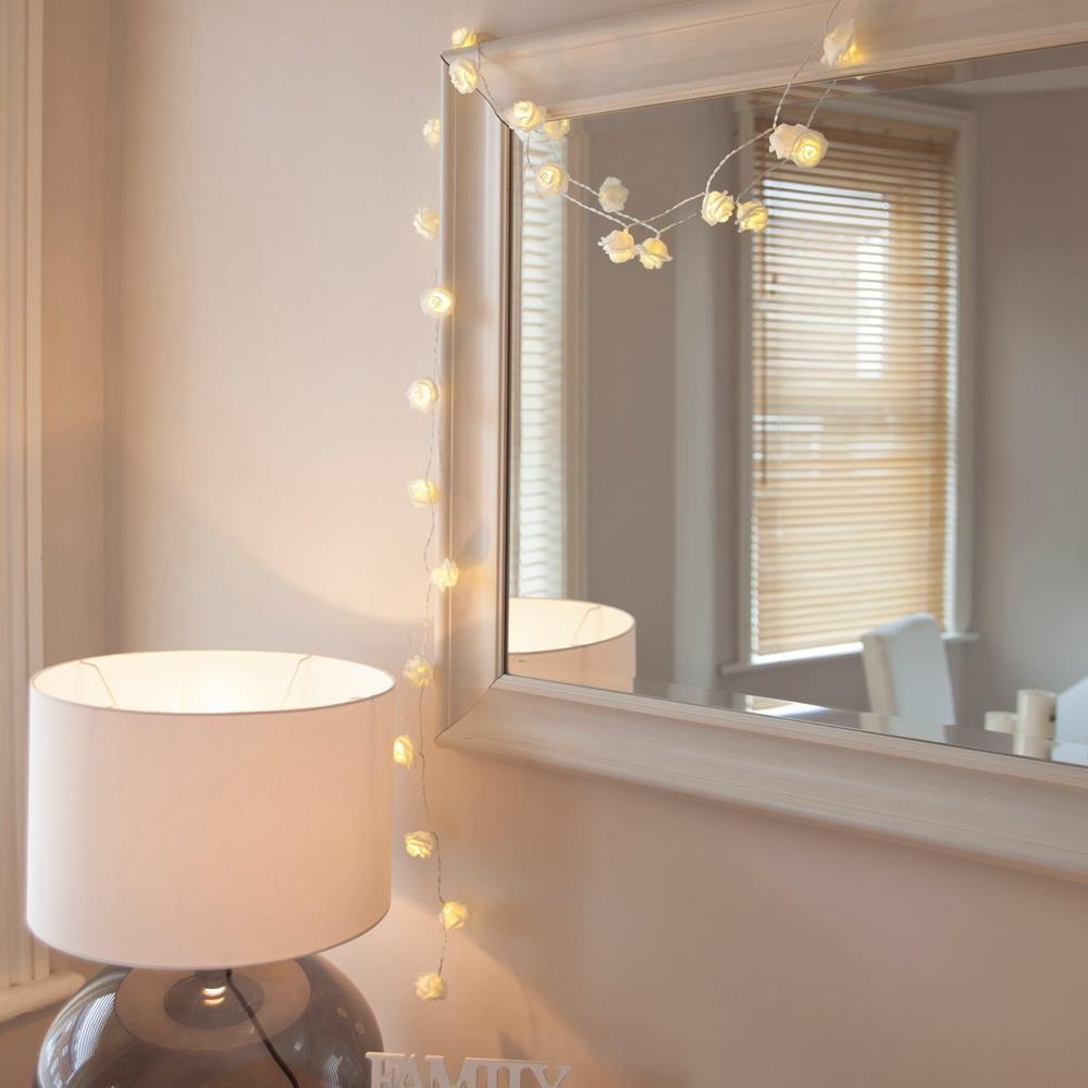 20PCS Rose LED String Lights for Christmas New Year (2.2 Meters) - Warm White