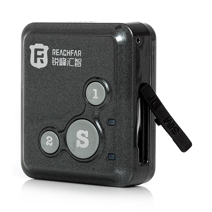 REAGHFAR RF-V16 Mini Personal Locator GPS Real Time Tracker SOS Communicator - Black + Grey