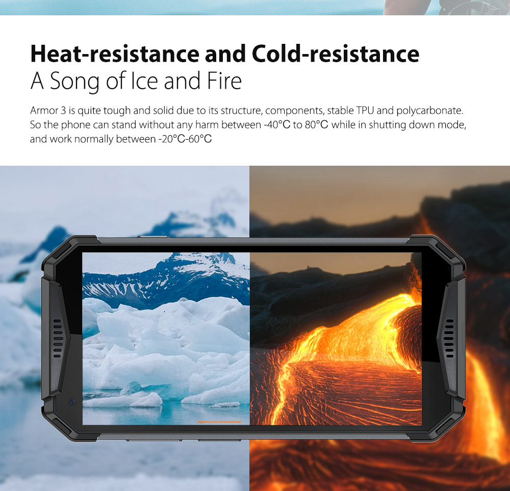 [HK Stock]Ulefone Armor 3 5.7 Inch 4G LTE Smartphone FHD+ Screen MT6763T 4GB 64GB 21.0MP Rear Camera Android 8.1 IP68 NFC 10300mAh Fast Charge - Orange