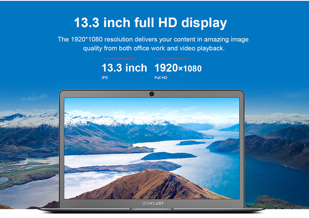 Teclast F6 Laptop Intel Apollo Lake N3450 Quad Core 13.3 Inch 1920*1080 6GB RAM 128GB SSD Windows 10 - Gray
