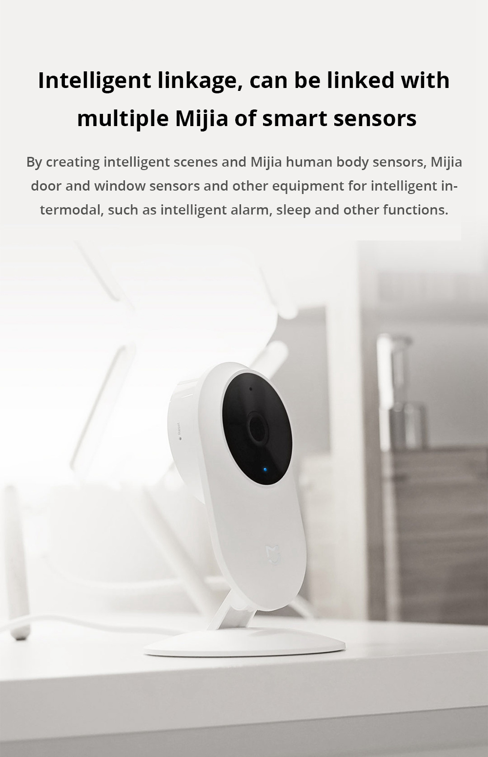 Xiaomi Mijia 1080P FHD Smart IP Camera Dual-band Intercom FOV 130 Degree AI Detection Cloud Storage - White
