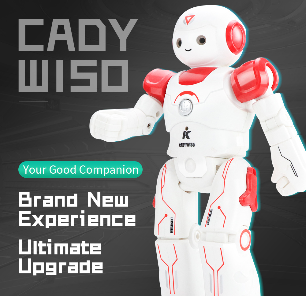 JJRC R12 Cady Wiso Programmable Dancing RC Robot Patrol Display Colorful Lights Kids Toys - Red