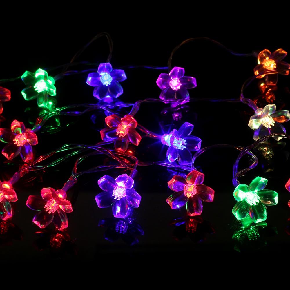 10PCS Plum Blossoms LED Bulbs String Floral Lights for Party Garden Decoration (1.2 Meter) - Multi-color