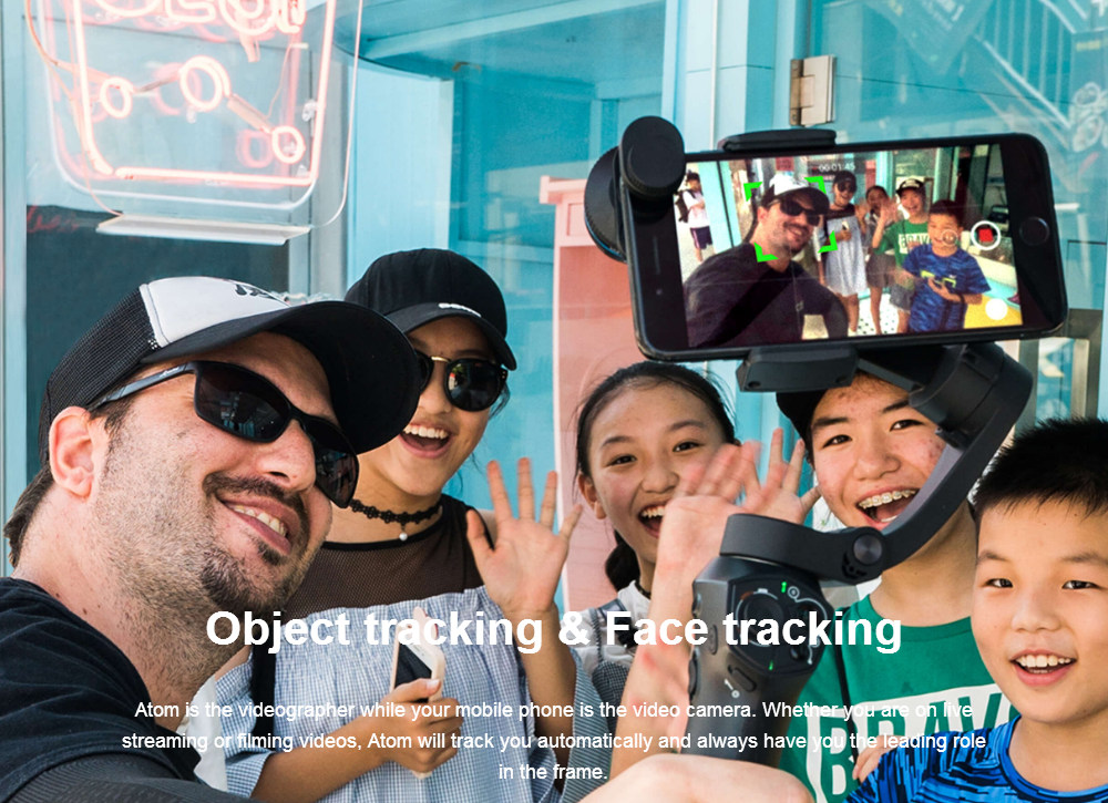 Snoppa Atom 3-Axis Brushless Foldable Handheld Gimbal Stabilizer for Smartphone - Mystery Black