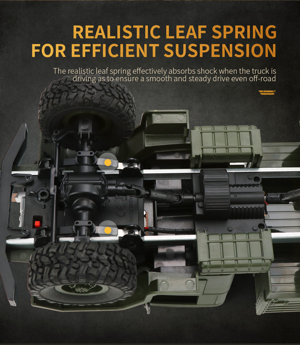 JJRC Q64 Transporter-5 2.4G 1:16 6WD Brushed Off-road RC Car Military Truck RTR - Army Green