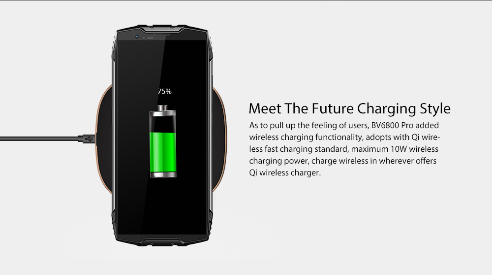 Blackview BV6800 Pro 5.7 Inch 4G LTE Smartphone MT6750T 4GB 64GB 16.0MP Dual Rear Cameras Android 8.0 IP68 Wireless Charging 6580mAh Type-C NFC - Yellow