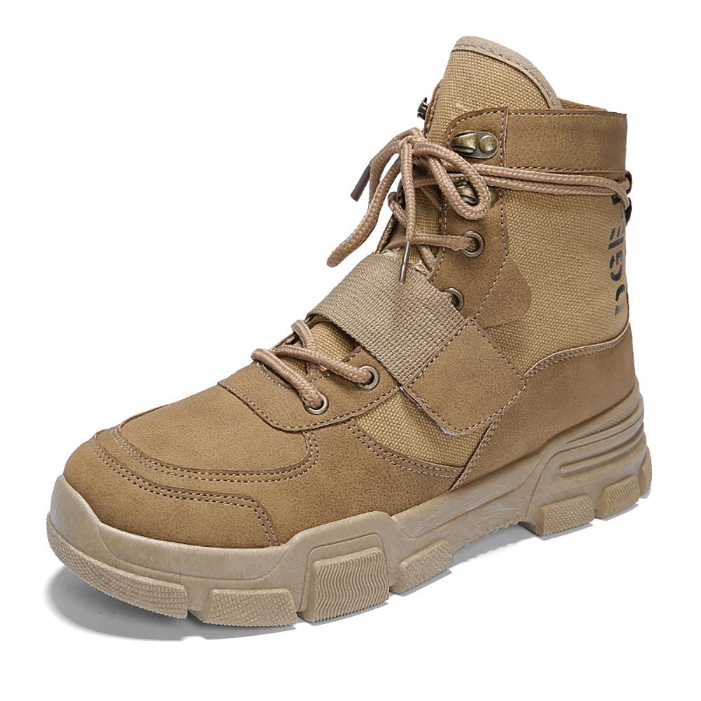 S2802 Men's Casual Martin Boots Sports Shoes Rubber Sole EU39.5 - Khaki