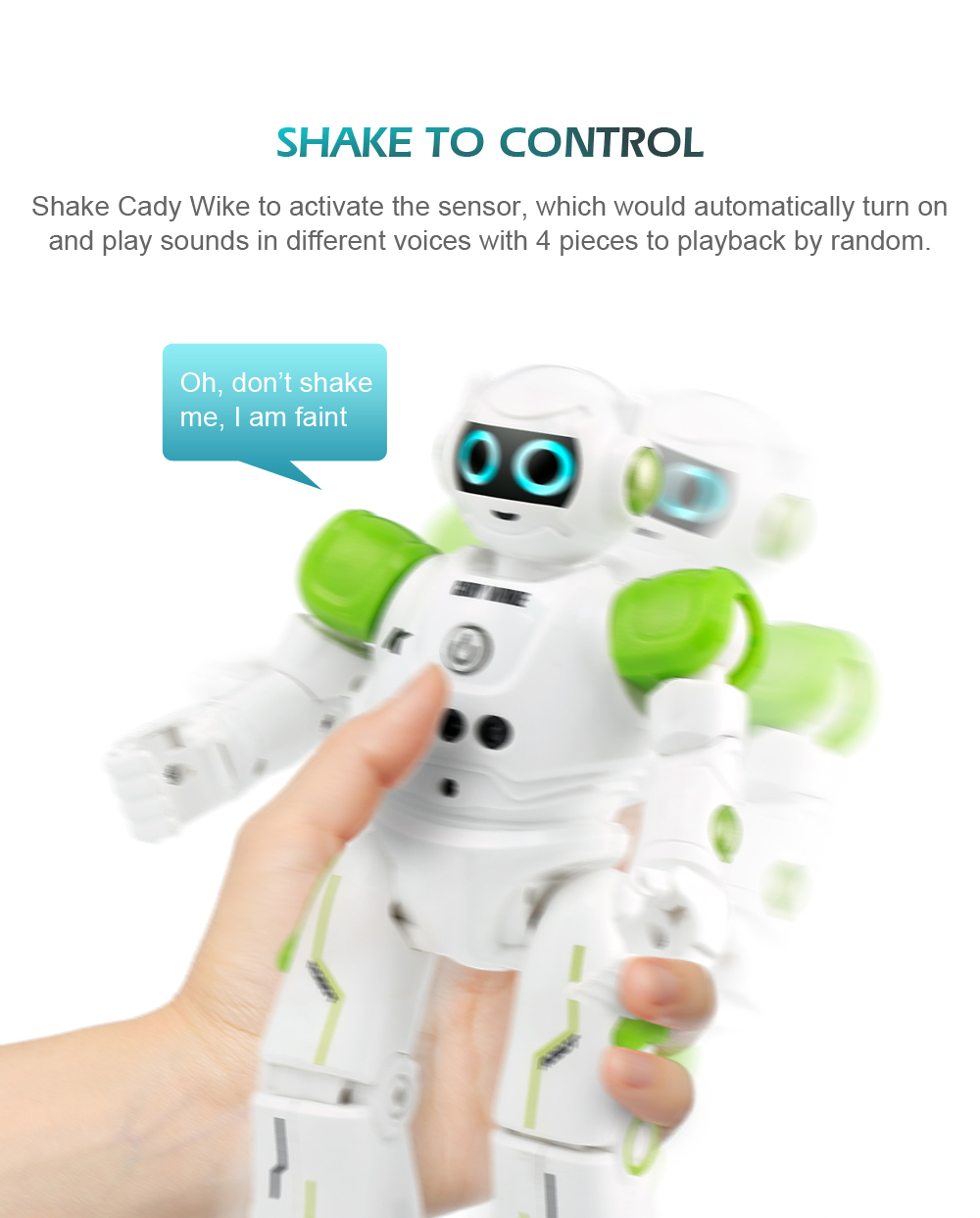 JJRC R11 Cady Wike Programmable Dancing RC Robot Gesture Sensor Obstacle Avoidance Kids Toys - Blue