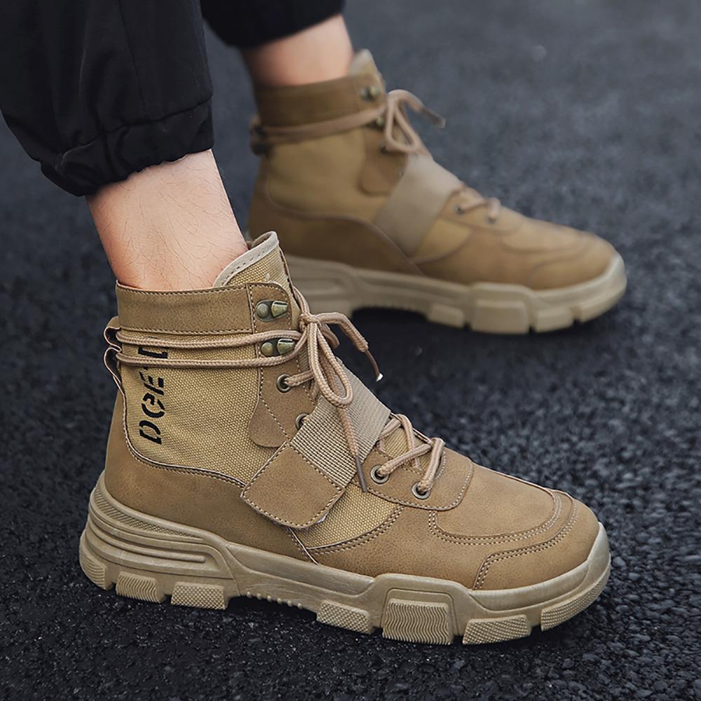 S2802 Men's Casual Martin Boots Sports Shoes Rubber Sole EU39.5 - Khaki