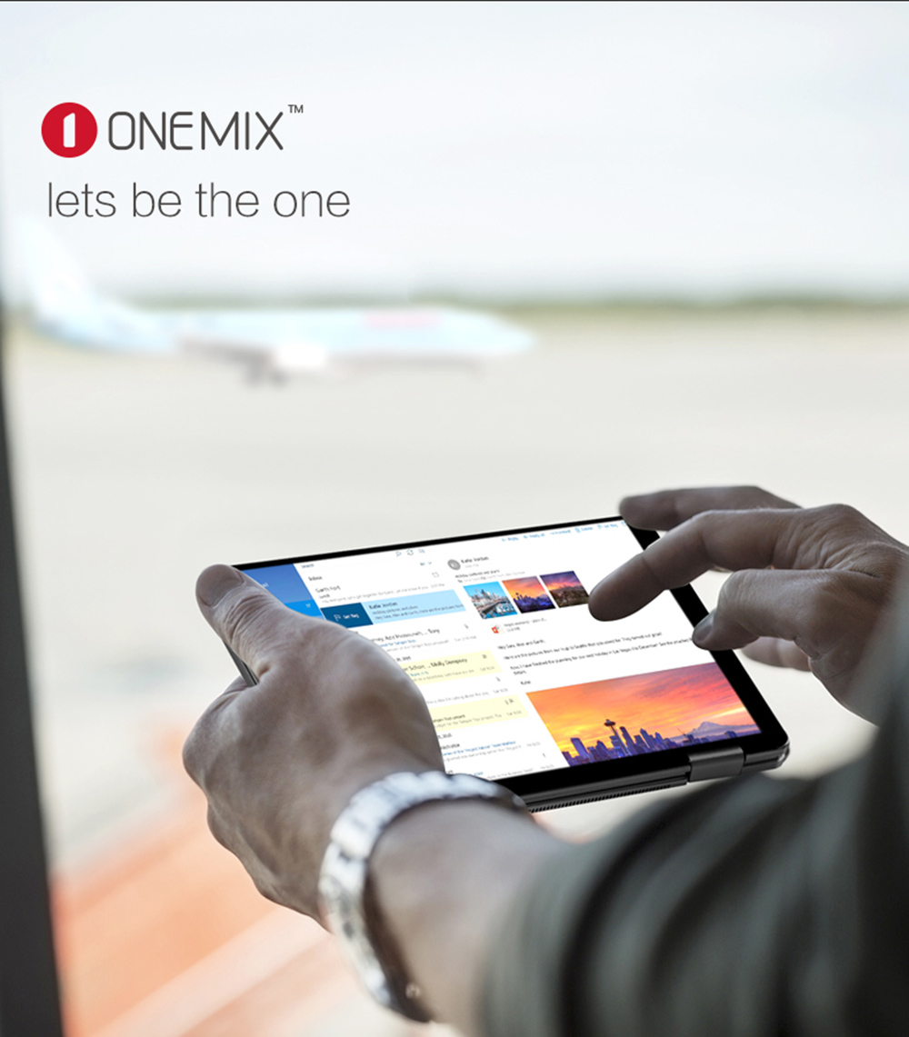 One Netbook One Mix 2 Yoga Pocket Laptop Intel Core m3-7Y30 Quad Core Touch ID 7" IPS Screen 1920*1200 Windows 10 8GB DDR3 256GB PCI-E SSD - Silver