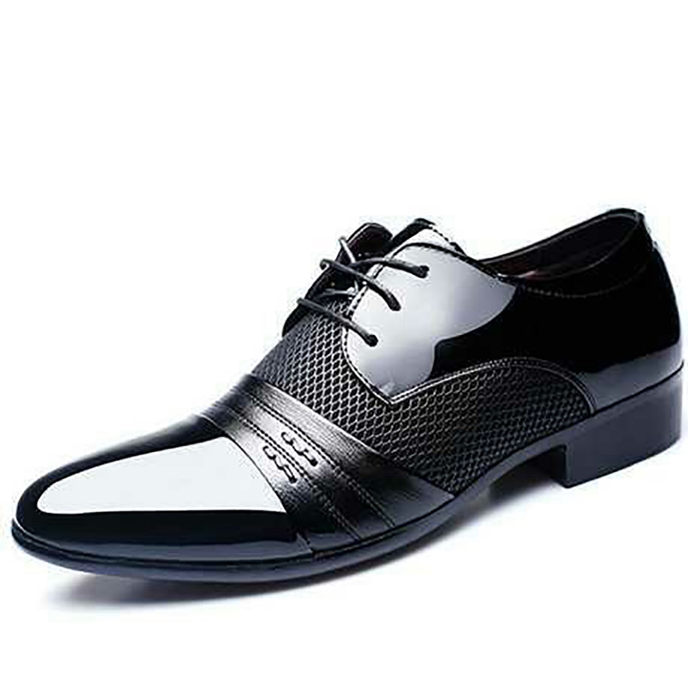 XA010 Men Business PU Leather Shoes Size EU44 Black