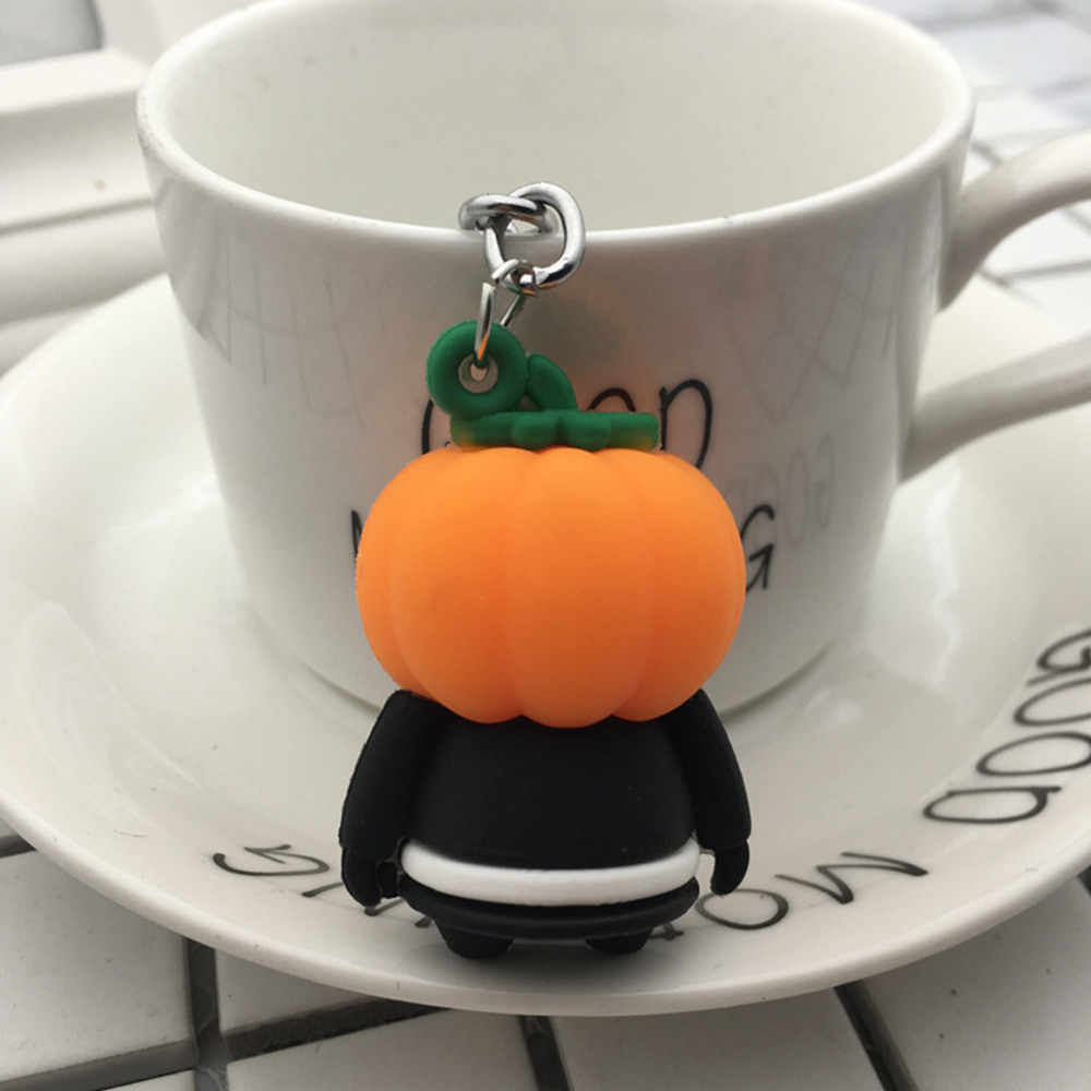 Pumpkin Ghost Silicone Keychain New Halloween Creative Gift - Multi