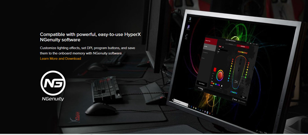 Kingston HyperX Pulsefire Surge RGB Gaming Mouse Pixart 3389 Sensor 16,000DPI 6 Programmable Buttons (HX-MC002B) - Black
