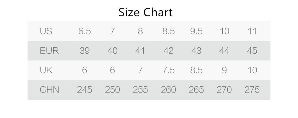 Sport Shoes Size Chart