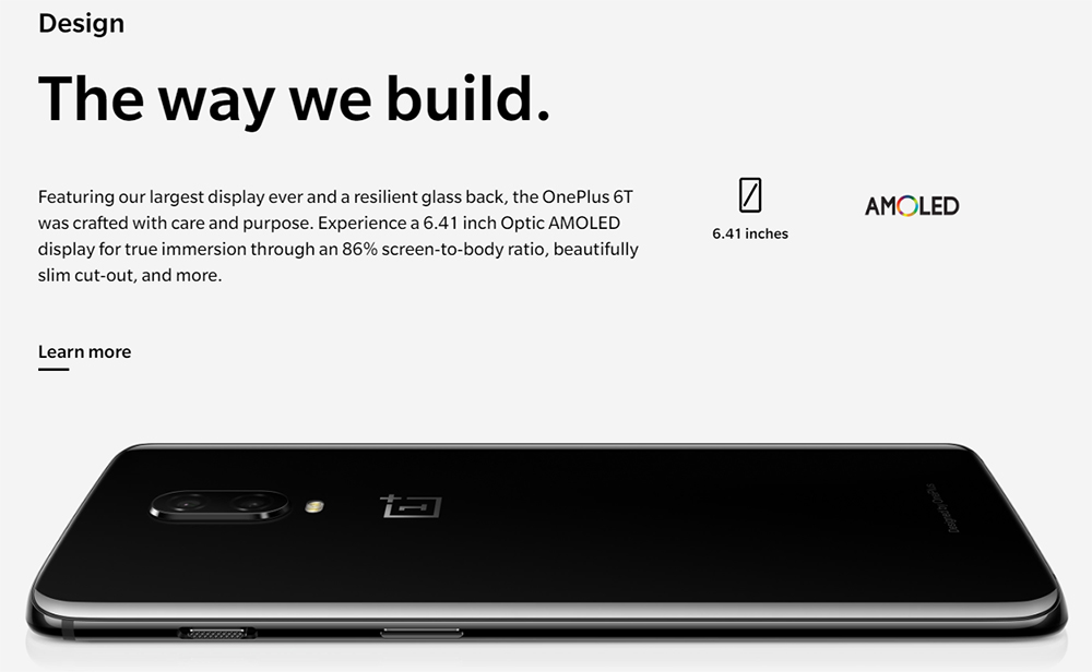 [Official Global ROM]Oneplus 6T 6.41 Inch 4G LTE Smartphone Snapdragon 845 8GB 256GB 16.0MP+20.0MP Dual Rear Cameras Android 9.0 In-Display Fingerprint NFC Fast Charge - Midnight Black